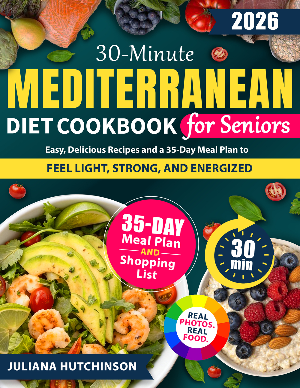 Mediterranean diet cookbook for seniors cover